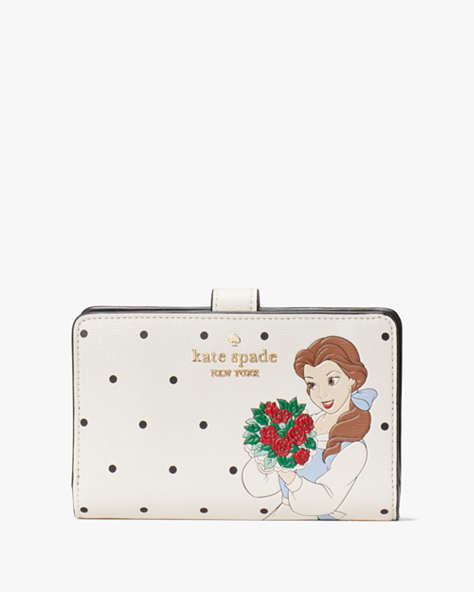 Disney X Kate Spade New York Beauty And The Beast Medium Compact Bifold Wallet