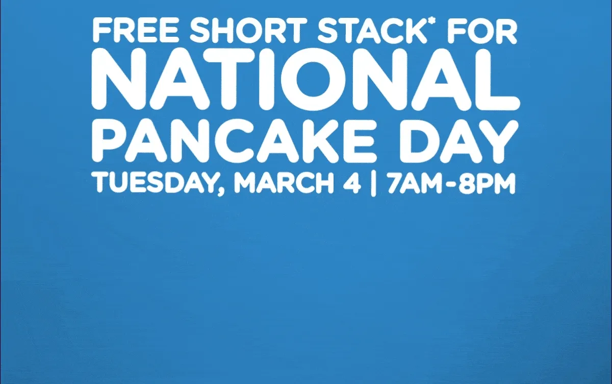 IHOP National Pancake Day on March 4