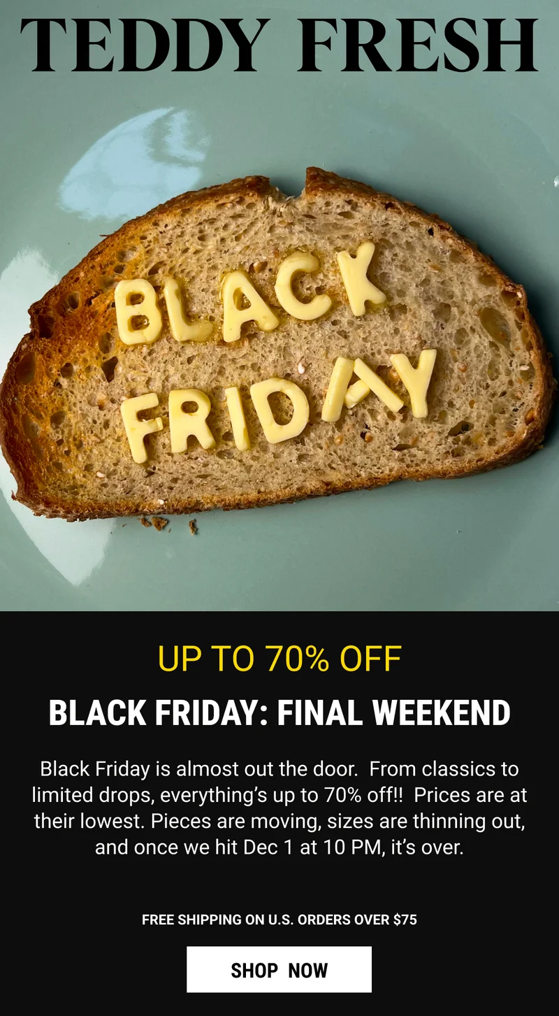 serving paper invitation to Black friday sale on a tray