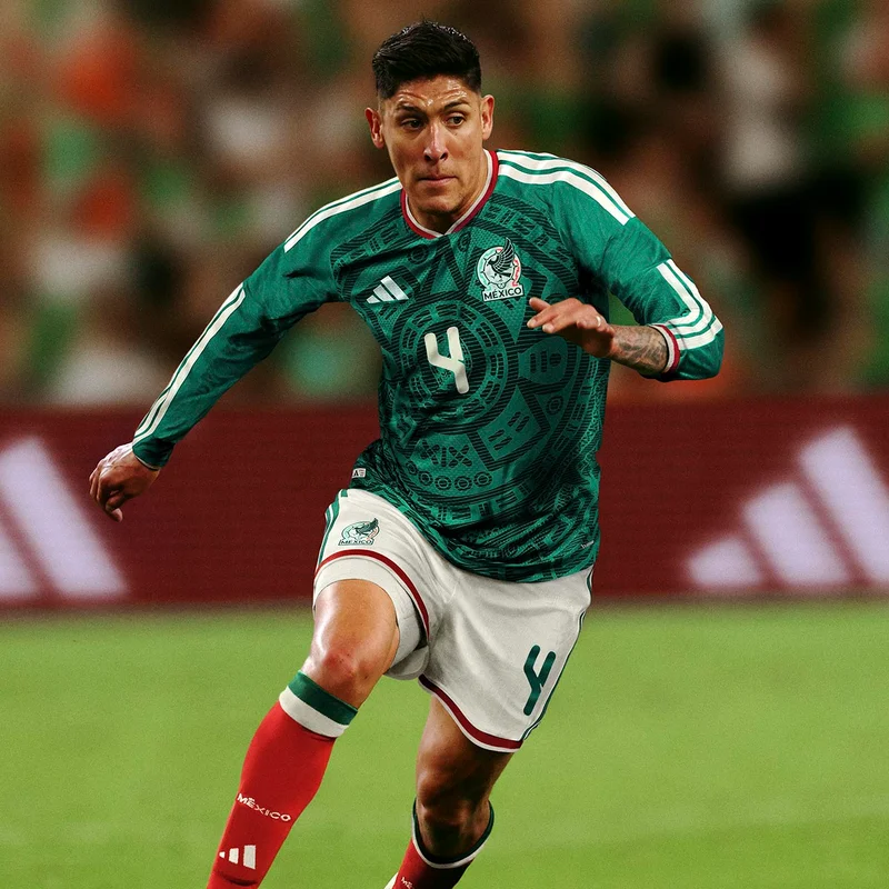 Male playing soccer Mexico Home Jersey