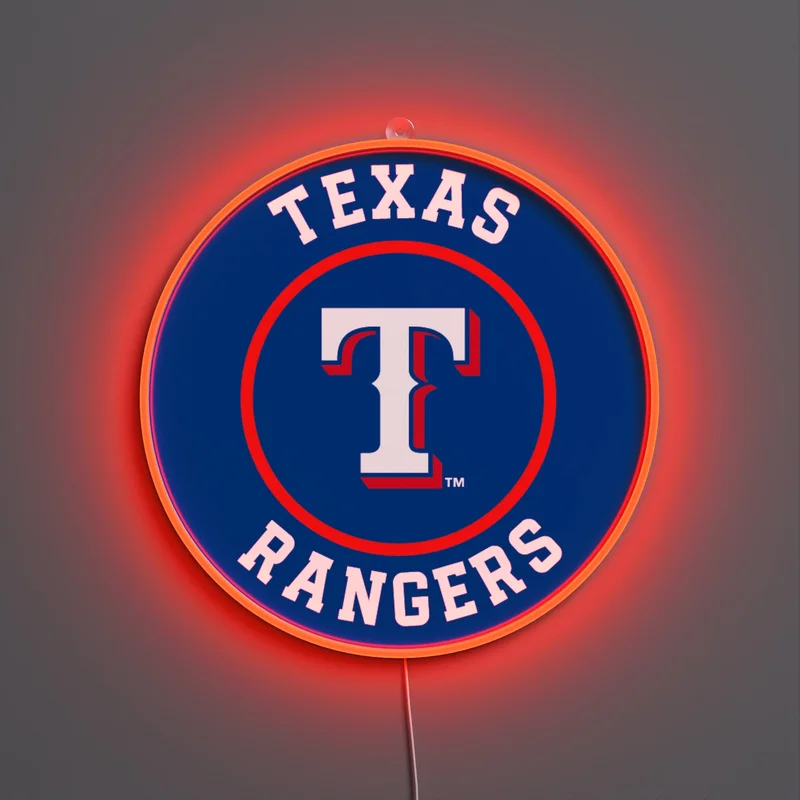 Image of Texas Rangers Rounded Logo, LED neon sign