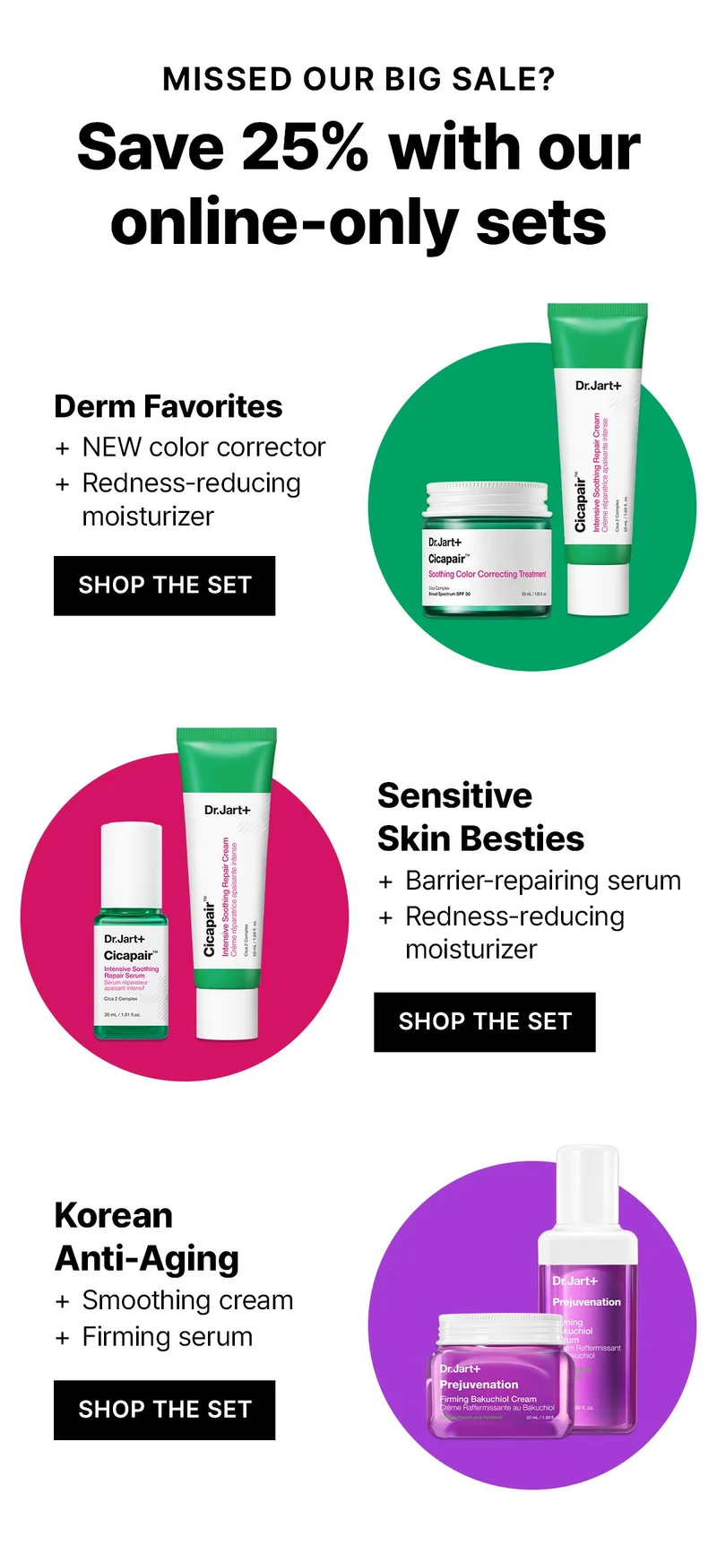 Calling all sensitive skin types. Get 3 free Cicapair full sizes with orders $65+.