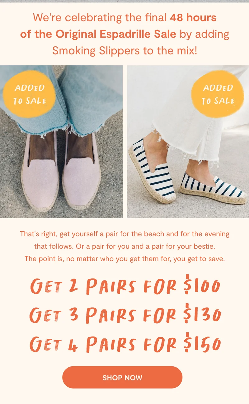 Last 48 Hours for the Original Espadrille Sale