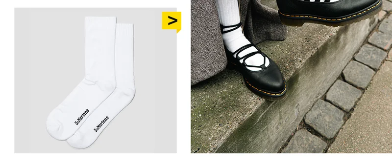Double Doc Cotton Blend Socks in White Double Doc Cotton Blend Socks in White Double Doc Cotton Blend Socks