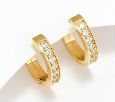 Steel by Diamonique 1/2" Hinged Hoop Earrings Hoop Earrings