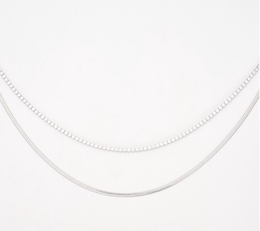 Steel by Diamonique Layered Necklace