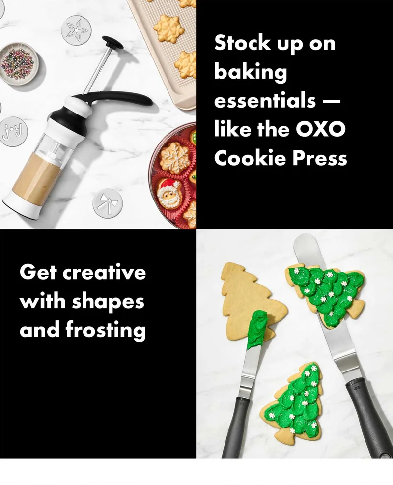 Stock up on baking essentials - like the OXO Cookie Press