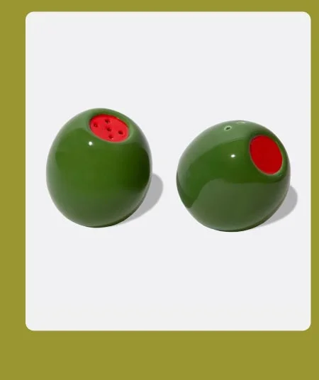 Olive Salt & Pepper Shakers
