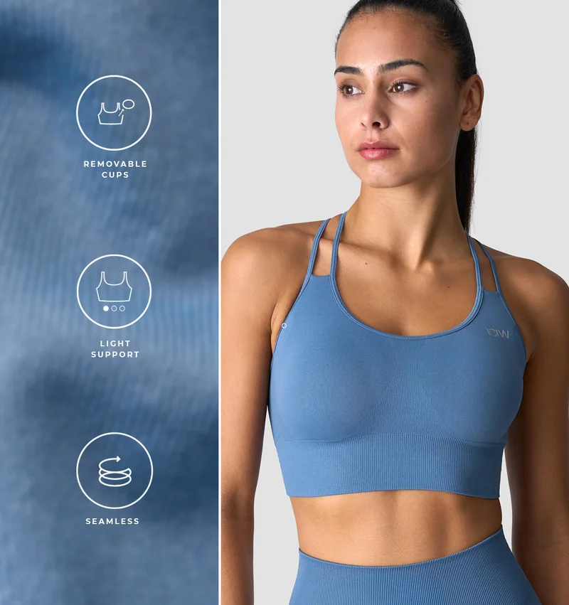 Define Seamless Sports Bra Dusty Steel Blue