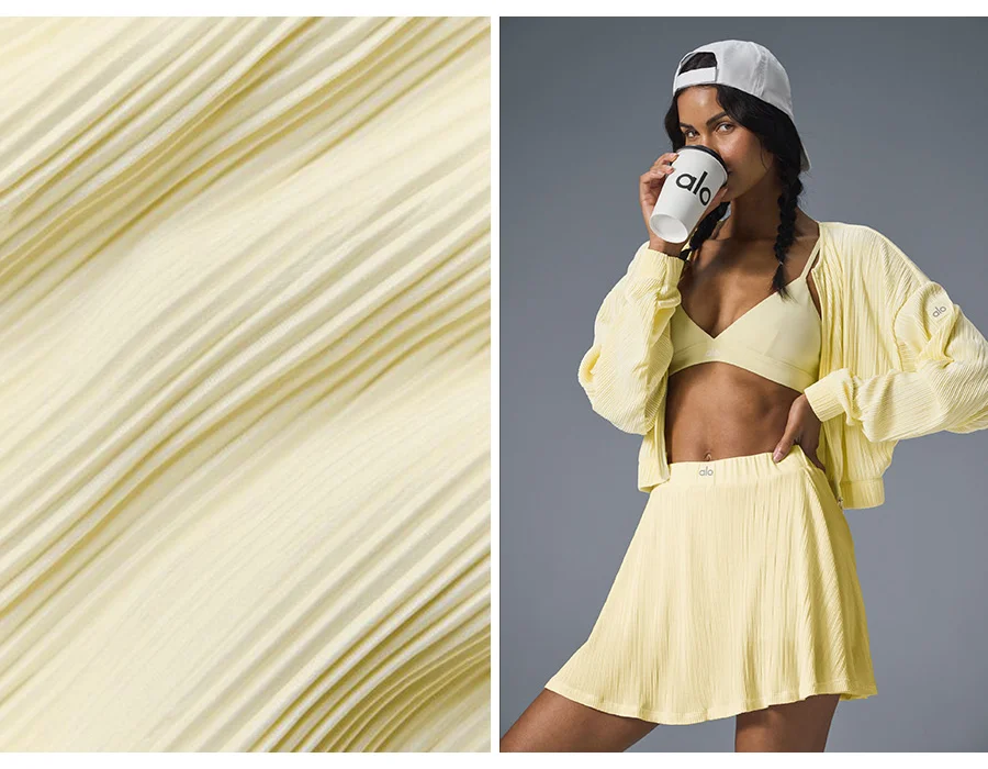 Micro Plisse Tennis Shirt - Lemon Ice