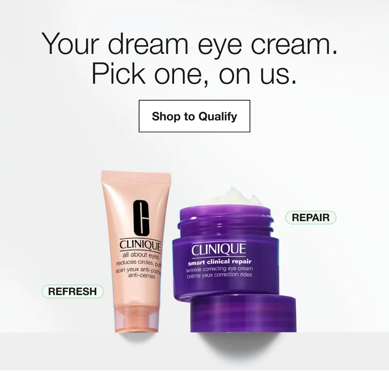 Your dream eye cream. | Pick one, on us. | Shop to Qualify | REPAIR | discount code