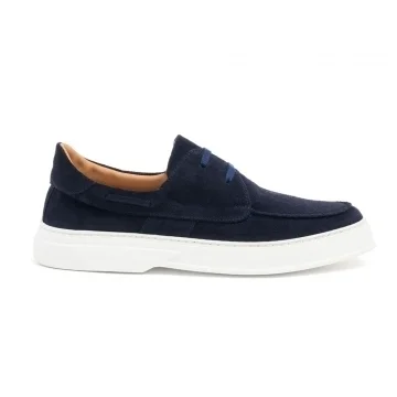 Drake Boat Shoe in Navy Suede