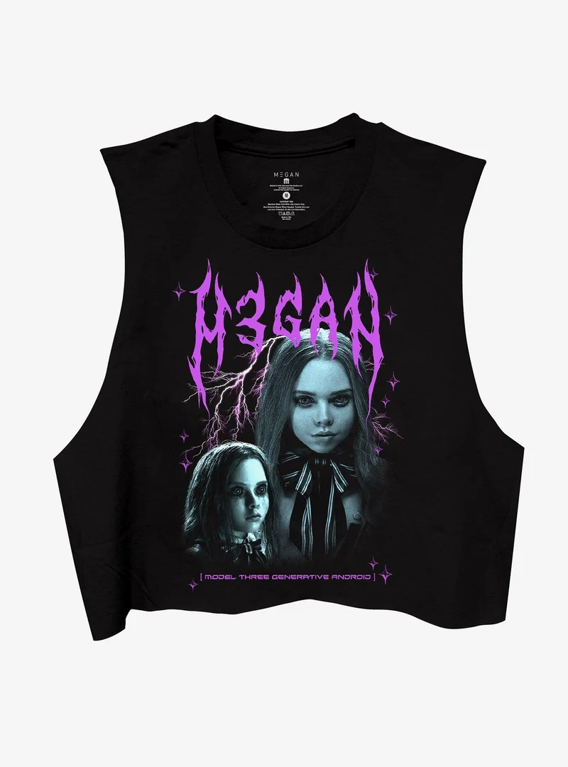 discount code Lightning Portrait Girls Crop Muscle Tank Top
