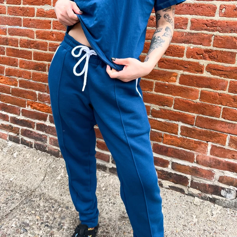 Image of French Terry Track Pant - Retro Blue