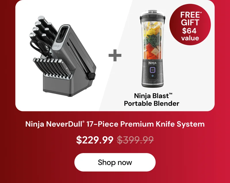 Ninja NeverDull® 12-Piece Premium Knife System + Ninja Blast™ Portable Blender