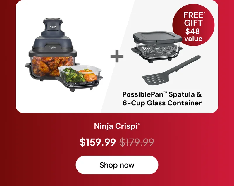 Ninja Crispi® + PossiblePan Spatula & 6-Cup Glass Container