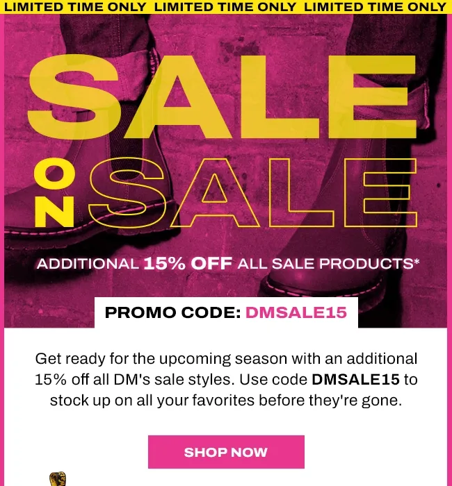 Get an extra 15% off sale styles