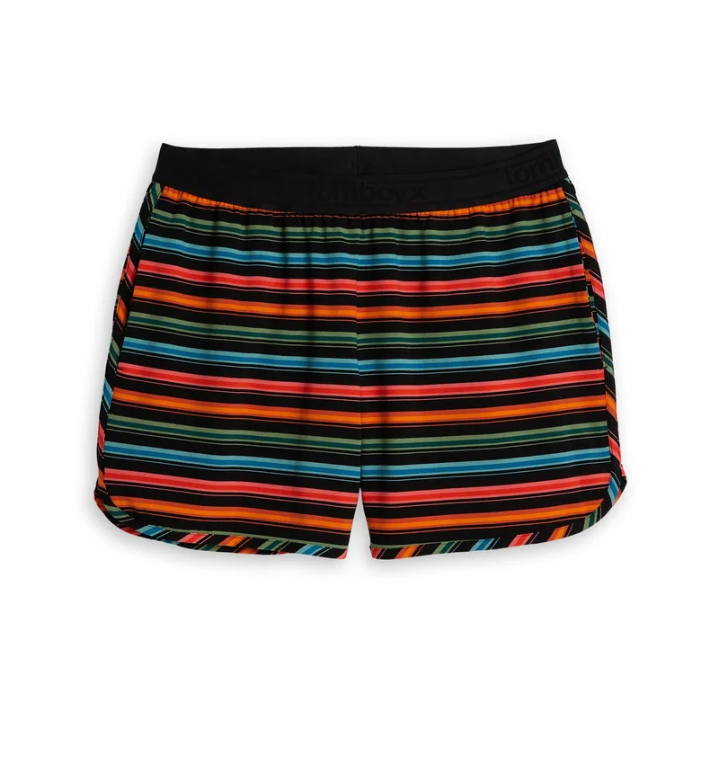 Image of Cotton Boxer Short - Retro Rainbow Stripe