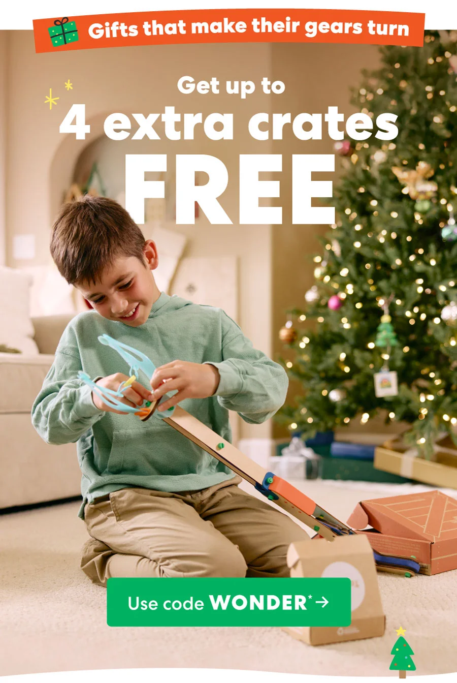 Get up to 4 extra crates FREE Use code WONDER