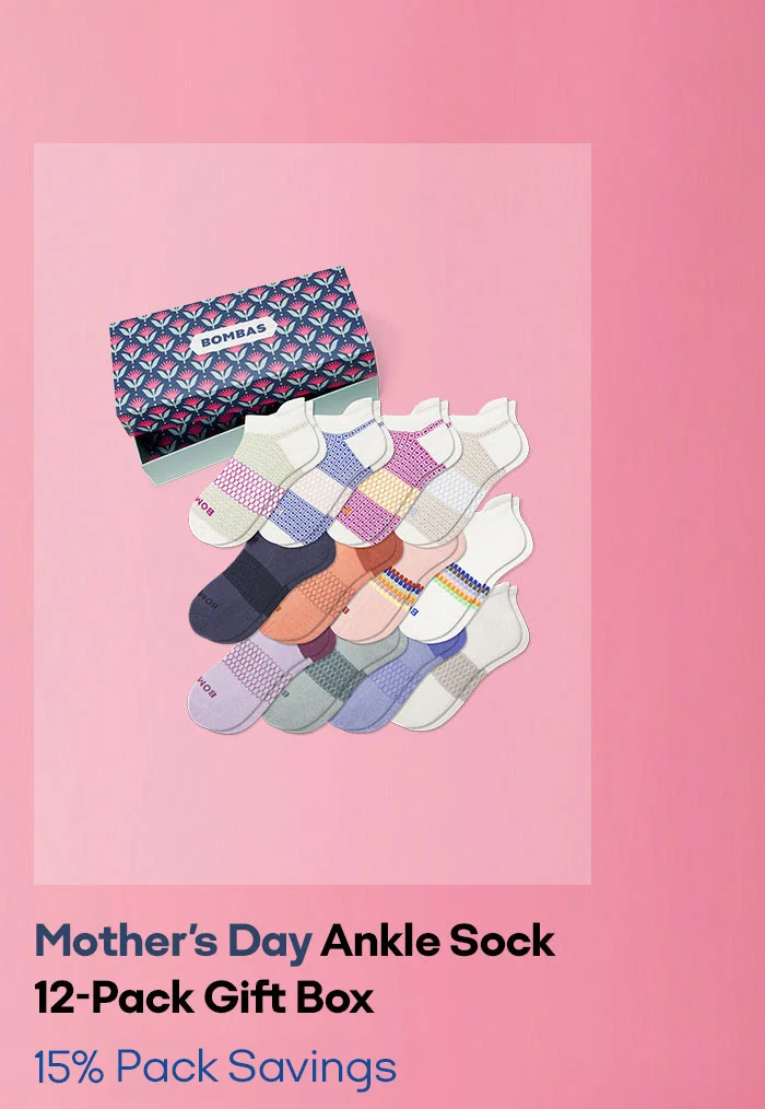 Mother's Day Ankle Sock 12-Pack Gift Box 15% Pack Savings