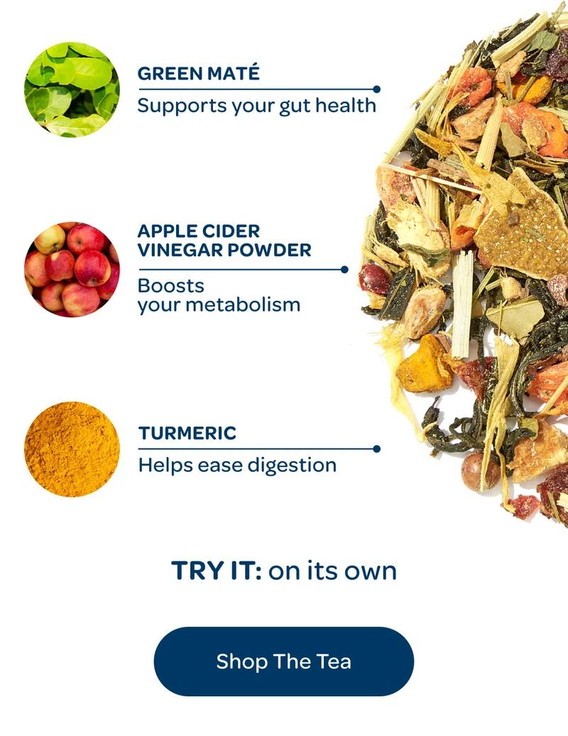 Apple cider vinegar powder, Turmeric, Green maté, try it on its own - Shop The Tea
