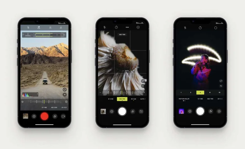 Image of 3 iphones showcasing beautiful photos taken on the moment pro-camera app.