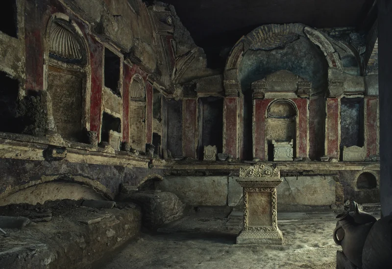 Remains of a sprawling necropolis (“city of the dead”) hidden under St. Peter’s Basilica.
