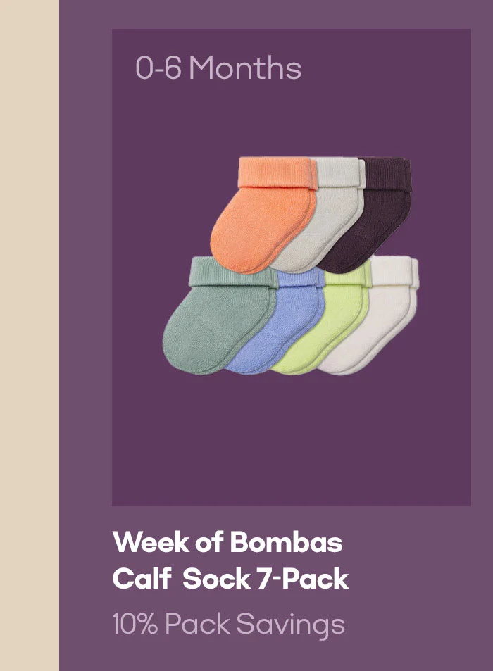 0-6 Months | Week of Bombas Calf Sock 7-Pack 10% Pack Savings