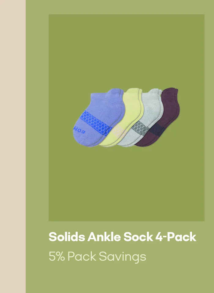 Solids Ankle Sock 4-Pack 5% Pack Savings