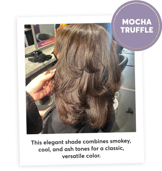 mocha truffle | This elegant shade combines smokey, cool, and ash tones for a classic, versatile color.