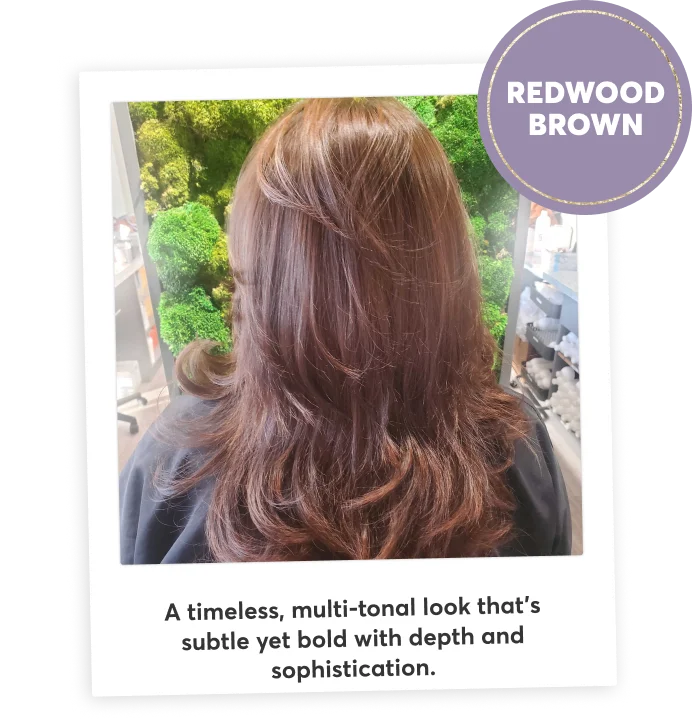 redwood brown | A timeless, multi-tonal look that’s subtle yet bold with depth and sophistication.