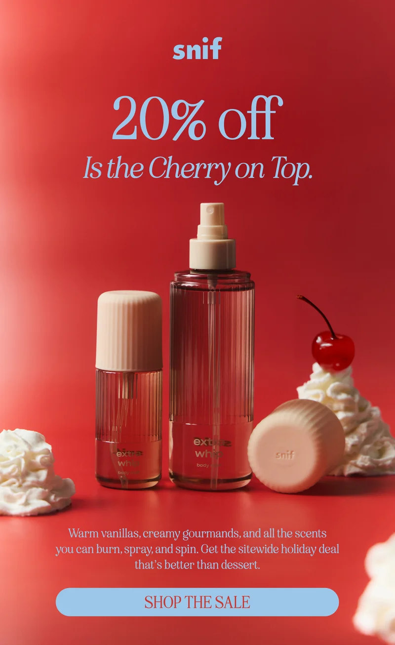 Warm vanillas, creamy gourmands, and all the scents you can burn, spray, and spin. Get the sitewide holiday deal that’s better than dessert.