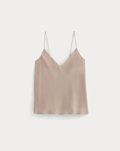 Image | The Tie Back Cami in Washable Silk | Burnt Sugar