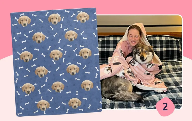 Dog with his blanket customer photo
