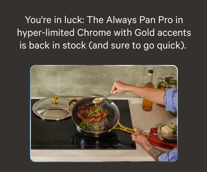 THE GOLD STANDARD IN HIGH PERFORMANCE PANS IS BACK WITH LUXE ACCENTS TO MATCH