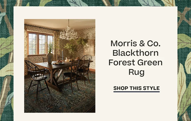 Morris Co Blackthorn Forest Green Rug