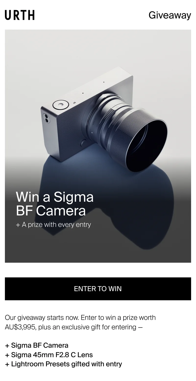 Win a Sigma BF Camera