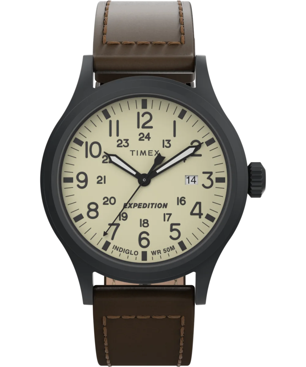 Image of Expedition Scout 40mm Leather Strap Watch