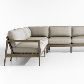 Andorra Wood 3-Piece L-Shaped Outdoor Sectional