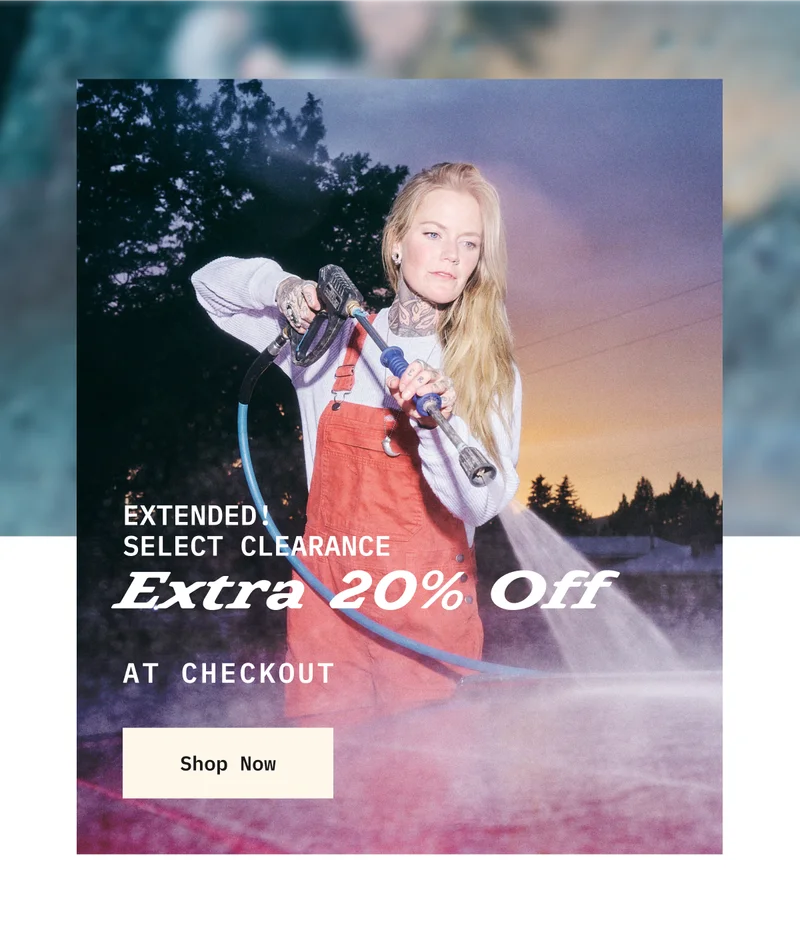 SELECT CLEARANCE. Extra 20% off. Shop Now.