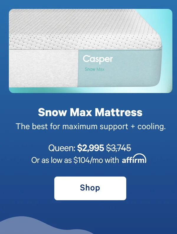 Snow Max Mattress >> The best for maximum support + cooling. >> Shop now >>