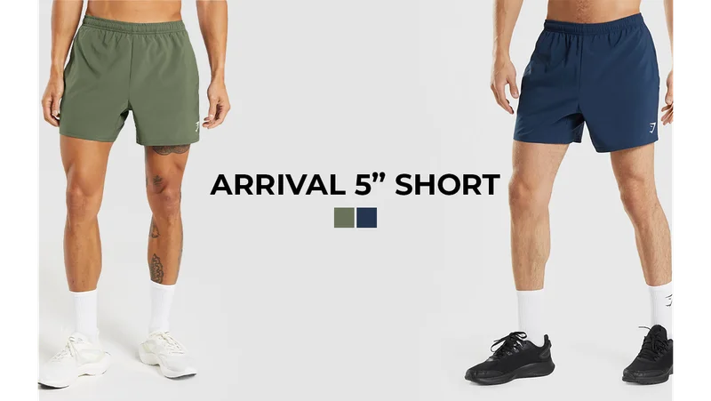 Featuring the Arrival 5'' Shorts in navy and core olive.