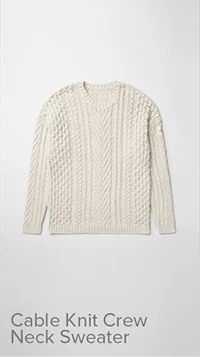 Cable Knit Crew Neck Sweater