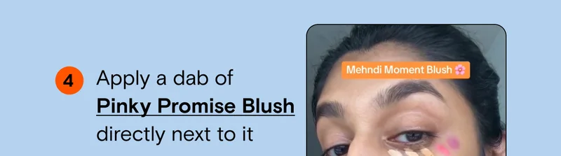 4. Apply a dab of Pinky Promise Blush directly next to it