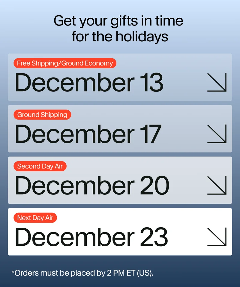 Holiday Shipping Deadline
