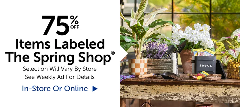 75% Off The Spring Shop® - Selection Will Vary By Store