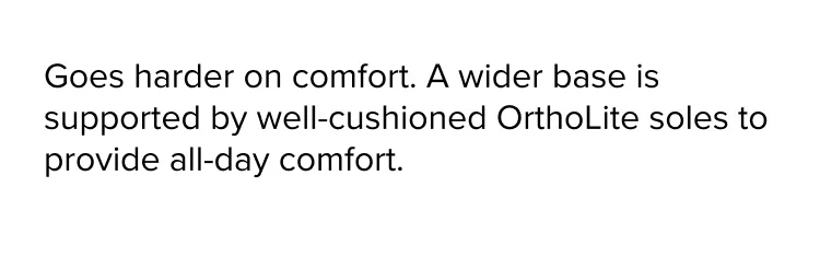 Goes harder on comfort.