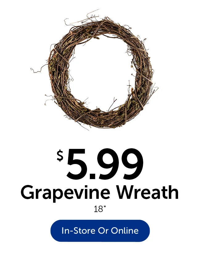 $5.99 Grapevine Wreath - 18 in.