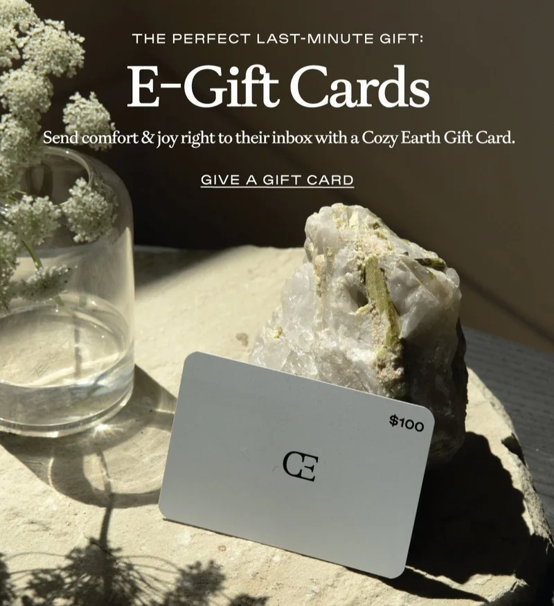 Cozy Earth Gift Cards Available! Shop Now