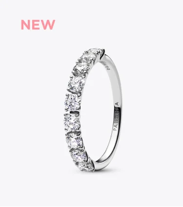 Pandora Era 14k White Gold Lab-grown Diamond Half Eternity Band Ring